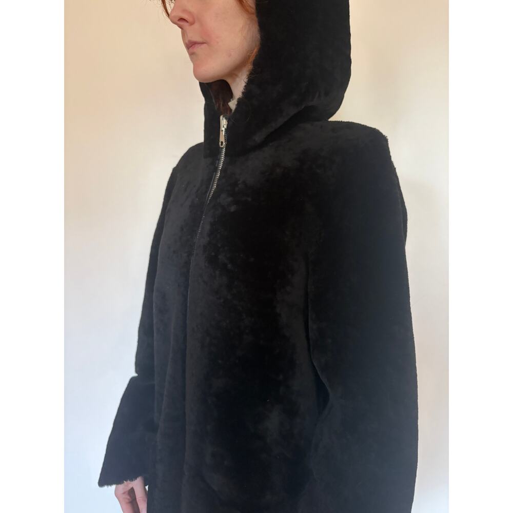 Black Shearling Sandro Coat